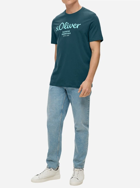 Koszulka męska s.Oliver 10.3.11.12.130.2141458-69D1 M Ciemnoturkusowa (4099975042944) - obraz 3