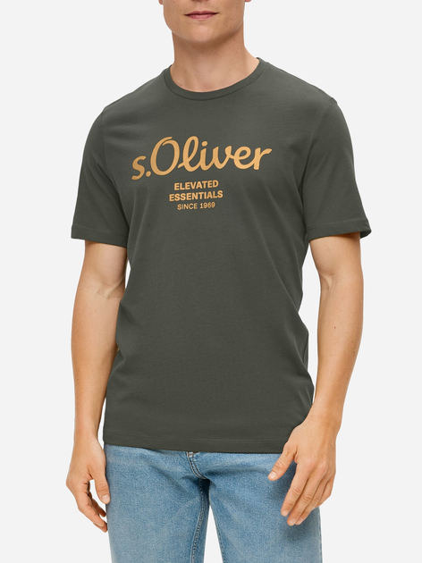 Koszulka męska s.Oliver 10.3.11.12.130.2141458-79D2 L Khaki (4099975043132) - obraz 1