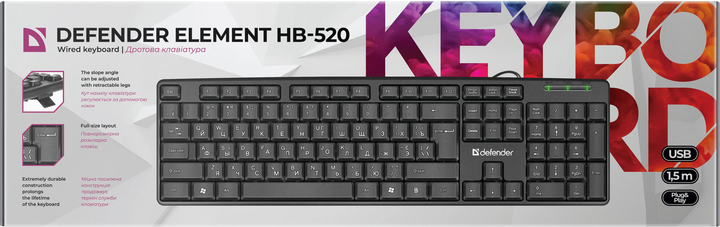 Клавиатура проводная Defender Element HB-520 USB (45529) - изображение 3