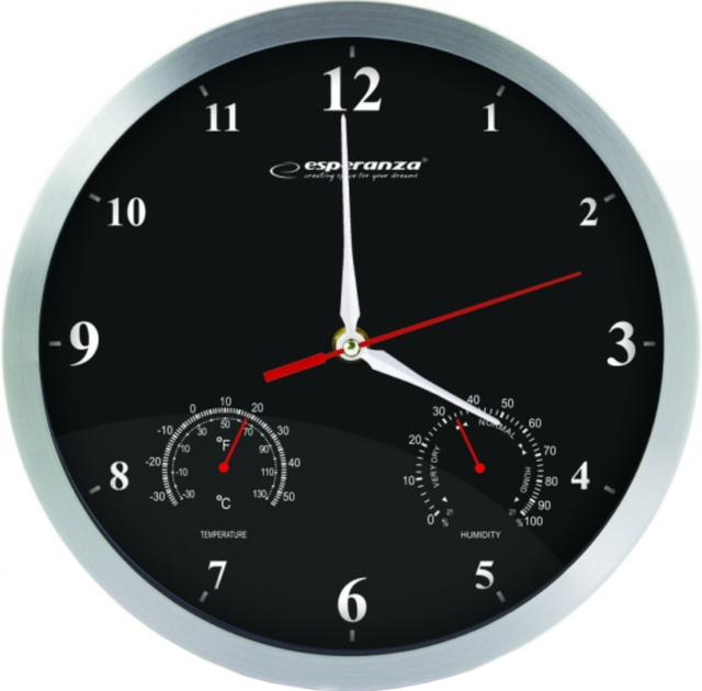 Акція на Настінний годинник Esperanza Wall Clock Washington EHC008K Black від Rozetka