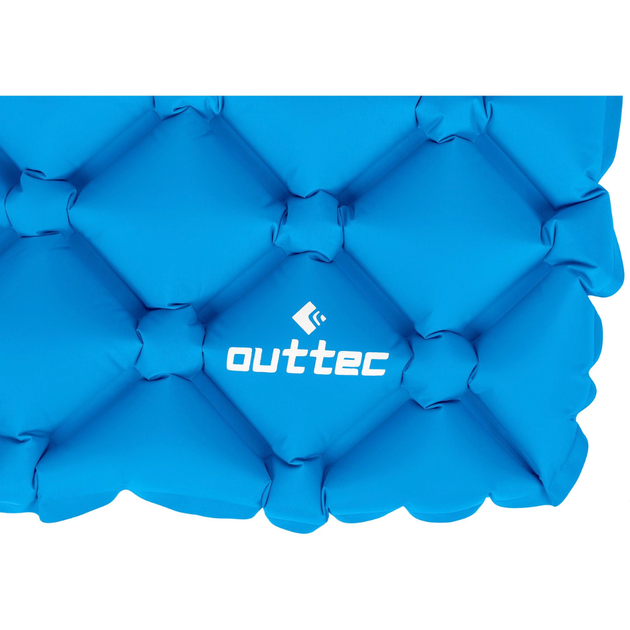 Надувной коврик Outtec 195х55х5см с подушкой соты голубой - изображение 6