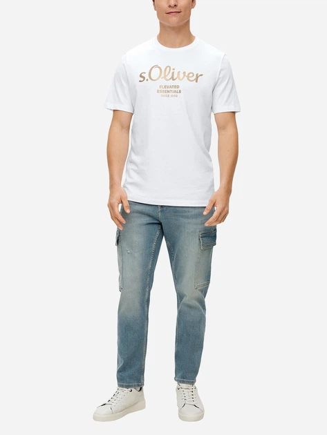 Koszulka męska s.Oliver 10.3.11.12.130.2141458-01D2 2XL Biała (4099975042555) - obraz 3
