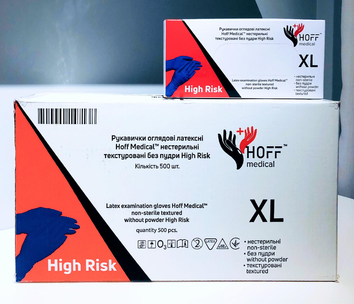 Рукавички латексні Hoff Medical High Risk 19г XL 50 шт - изображение 2