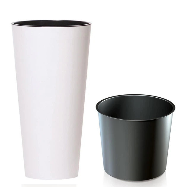 Горшок для цветов Prosperplast TUBUS SLIM 20х38см с вкладышем матовый белый (74946-449) - Фото 2 Горшок для цветов Prosperplast TUBUS SLIM 20х38см с вкладышем матовый белый (74946-449) - изображение 2