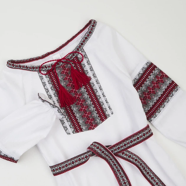 Дитяче плаття-вишиванка лляне для дівчинки Мальви ПДЛ-0742м 116 см Біле (ROZ6400148169) - Фото 3 Дитяче плаття-вишиванка лляне для дівчинки Мальви ПДЛ-0742м 116 см Біле (ROZ6400148169) - изображение 3