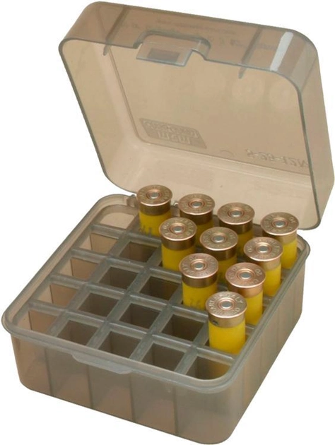 Коробка MTM Dual Gauge Shotshell Case універсальна на 25 патронів 12/16/20 кал. Колір – димчастий - зображення 1