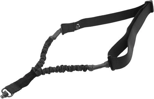 Ремень ружейный Leapers Bungee 1-точечный с QD-антабками. Черный - изображение 1