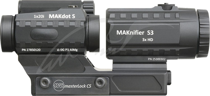 Комплект оптики MAK combo: коллиматор MAKdot S 1x20 и магнифер MAKnifier S3 3x на креплении MAKmaster Lock CS - изображение 1