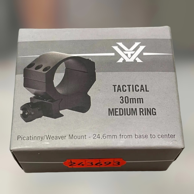 Кріплення для оптики – кільце Vortex Tactical Ring 30 mm, Medium (TRM), Picatinny, кільце для прицілу 30 мм - зображення 1
