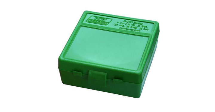 Коробка для патронов MTM кал. 7,62x25; 5,7x28; 357 Mag. Количество - 100 шт. Цвет - зеленый - изображение 1