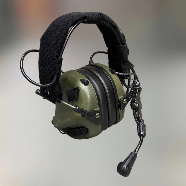 Наушники тактические Earmor M32, активные, со съёмным микрофоном и гарнитурой, цвет – Олива - изображение 1