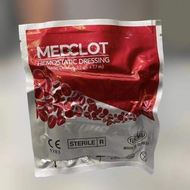 Гемостатический кровоостанавливающий бинт MedClot, Кровоостанавливающая повязка MedClot - изображение 1