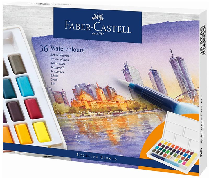 Farby akwarelowe Faber Castell Creative Studio 36 kolorów (6933256641670) - obraz 1