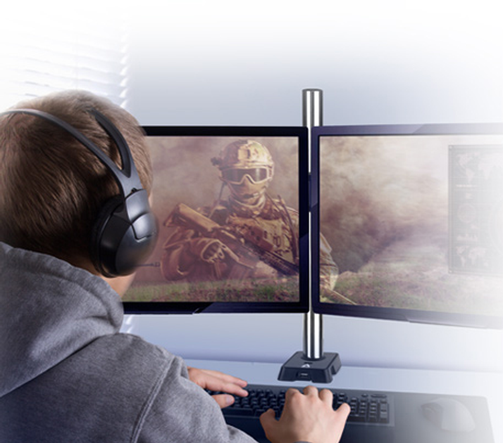 Uchwyt biurkowy do dwóch monitorów Arctic Z2 Black (AEMNT00053A) - obraz 10