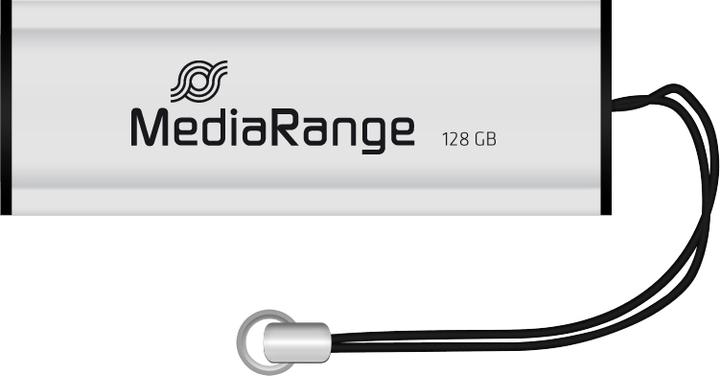 Pamięć flash USB MediaRange 128GB USB 3.0 Black/Silver (4260283118878) - obraz 1