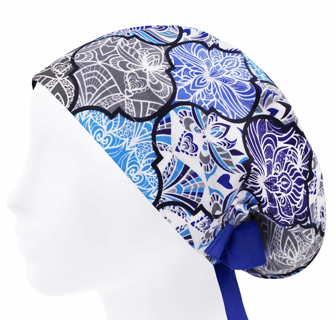 Медицинская шапочка женская HeadwearUniverse универсальная принт Марокко синий - изображение 3