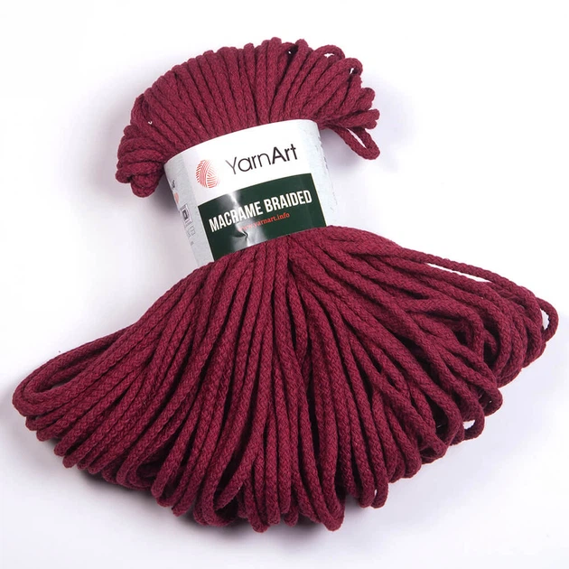 Пряжа YarnArt Macrame Braided / ЯрнАрт Макраме Брейдед 781 бордо - Фото 1 Пряжа YarnArt Macrame Braided / ЯрнАрт Макраме Брейдед 781 бордо - зображення 1