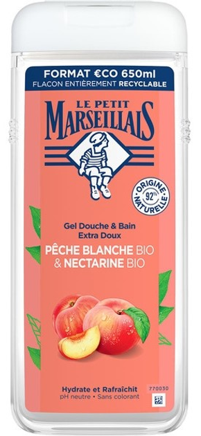 Гель для душу Le Petit Marseillais Organic Peach & Nectarine Bio 650 мл (3574661701288) - зображення 1