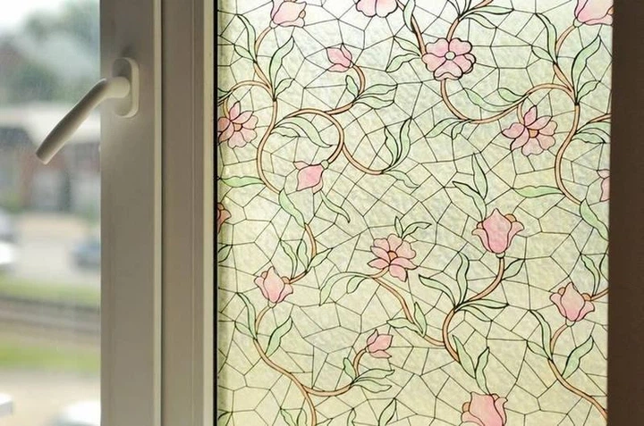 Самоклеюча плівка Patifix 45см х 1м 11-2240 (Вітраж рожеві квіти) - изображение 7
