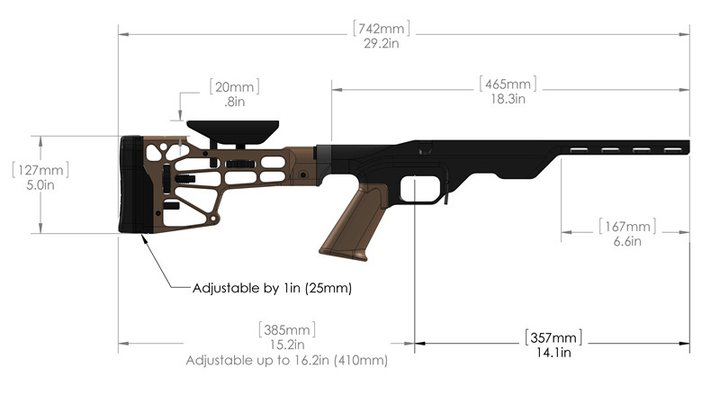 Шасі MDT LSS для Savage SA (10/11/12/16) FDE - зображення 2