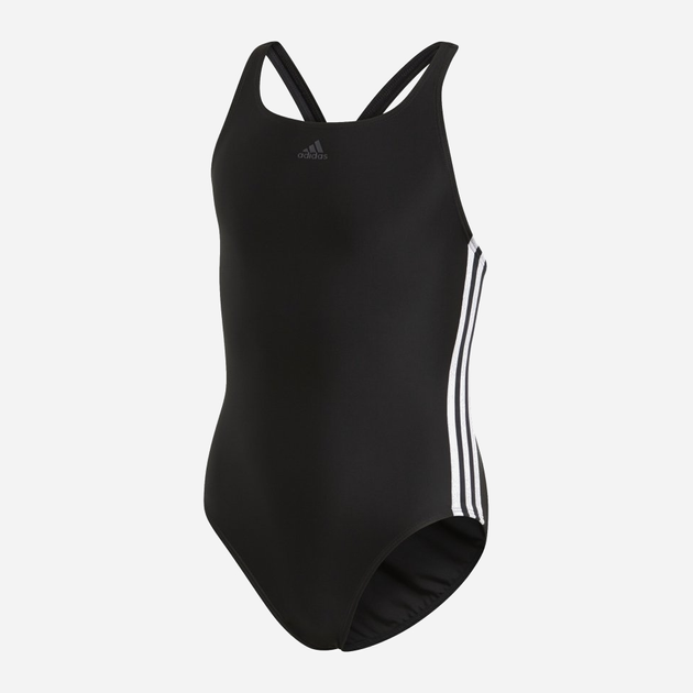 Dziecięcy strój kąpielowy jednoczęściowy na basen dla dziewczynki Adidas Fit Suit 3S Y DQ3319 110 cm Czarny (4060515092156) - obraz 1