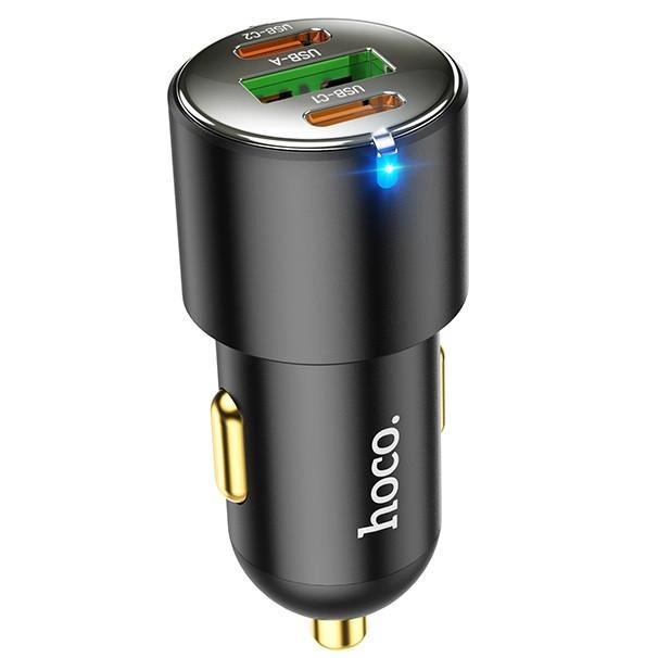 Автомобільний зарядний пристрій 45W швидка зарядка HOCO NZ6 PD45W 3-port(2C1A) car charger Black - Фото 5 Автомобільний зарядний пристрій 45W швидка зарядка HOCO NZ6 PD45W 3-port(2C1A) car charger Black - изображение 5
