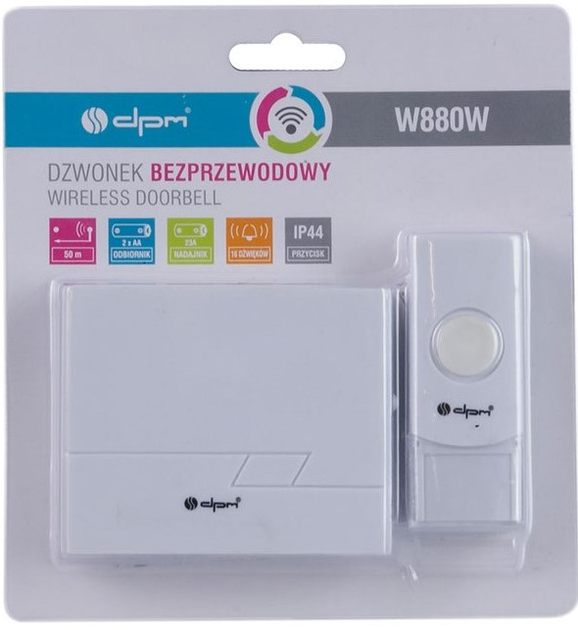 Dzwonek bezprzewodowy DPM W880W biały (5903332583157) - obraz 2