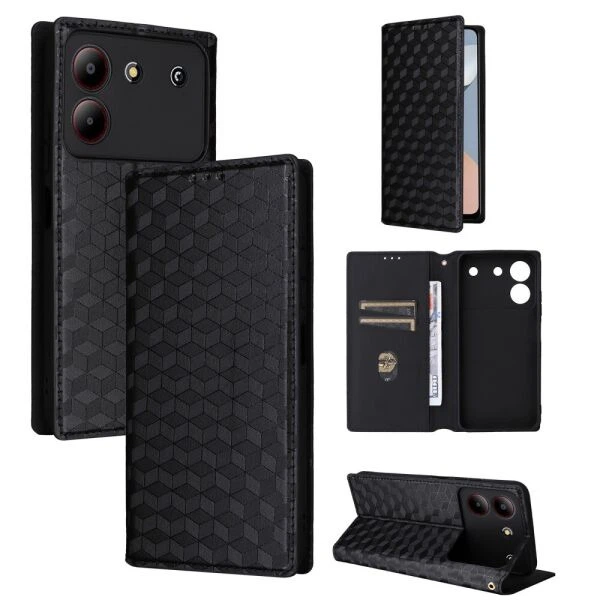 Чехол Deexe Rhombus Book для ZTE Blade A54 - Black - изображение 5