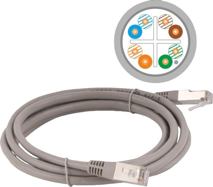 Patchcord A-lantec STP Cat 6 1 m Grey (KKS6SZA1.0) - obraz 1