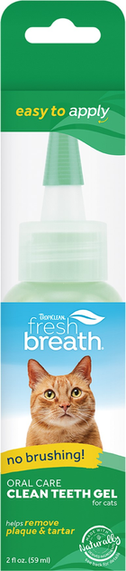 Żel do higieny jamy ustnej TropiClean Fresh Breath Clean Teeth dla kotów 59 ml (645095001497) - obraz 1