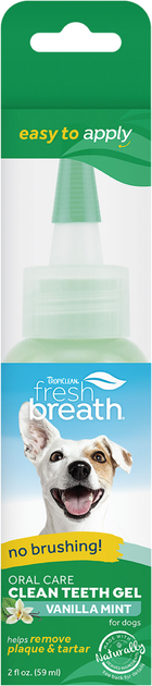 Żel do pielęgnacji jamy ustnej TropiClean Fresh Breath Clean Teeth Vanilla Mint dla psów 59 ml (645095002302) - obraz 1