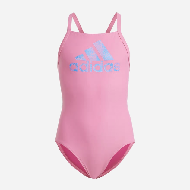 Підлітковий суцільний купальник для басейну для дівчинки Adidas Big Logo Suit IA5416 152 см Рожевий (4066761010241) - зображення 1