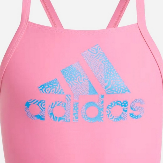 Підлітковий суцільний купальник для басейну для дівчинки adidas Big Logo Suit IA5416 152 см Рожевий (4066761010241) - зображення 3