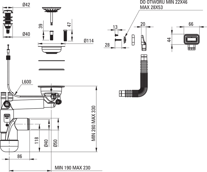 Zlewozmywak Deante Magnetic 560x500x219 mm (ZRM_N103) - obraz 3