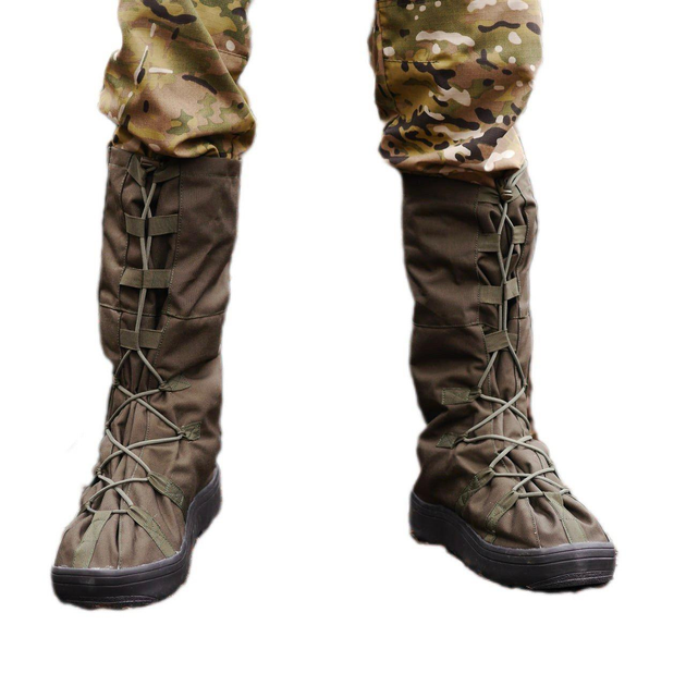Тактичні водовідштовхувальні військові бахіли гамашіі для взуття від дощу та грязі для захисту на берці Хакі M ( 39-41 розмір) - изображение 1