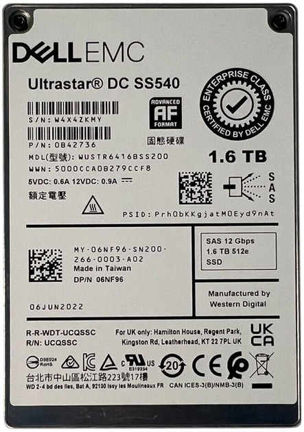 SSD диск Dell 800GB 2.5"/ 3.5" SATAIII (400-AZIT) - зображення 1