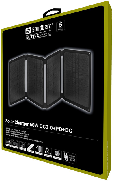 Panel słoneczny Sandberg 420-80 Solar Charger 60W QC3.0+PD+DC Black - obraz 5