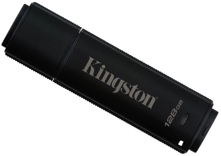 Pendrive Kingston DT4000G2DM 256bitEncrypt 128GB USB 3.2 Czarny (DT4000G2DM/128GB) - obraz 1