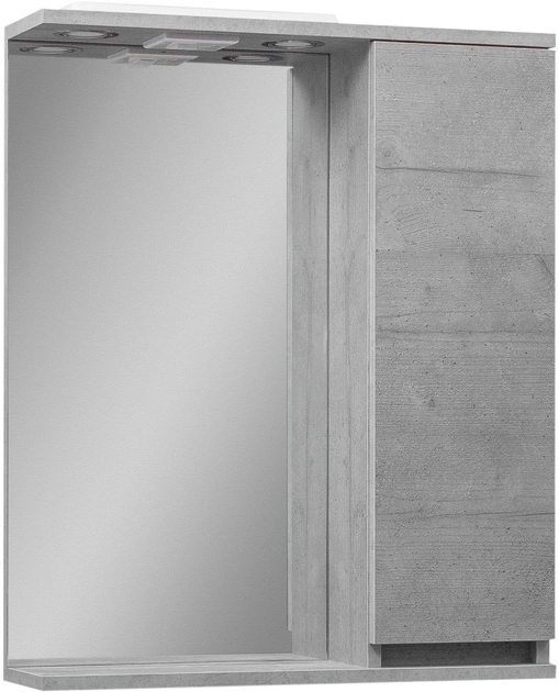 Акція на Дзеркало з шафкою VAN MEBLES Сандра Моноліт з підсвічуванням 60 см правобічне від Rozetka