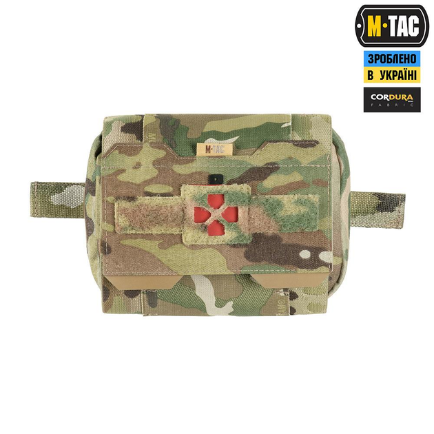 Подсумок-аптечка тактическая горизонтальная медицинская сумка военная на пояс Multicam M-Tac Large Elite - изображение 2