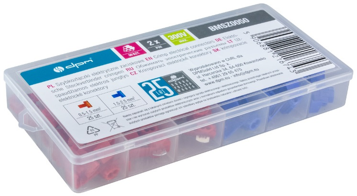 Szybkozłączka elektryczna DPM zaciski z kontaktem wtykowym 50 szt (BMSZ0050) (5906881216743) - obraz 5