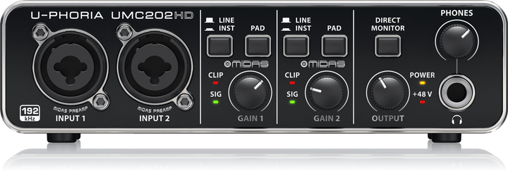 Аудіоінтерфейс Behringer UMC202HD (27000445) - зображення 3