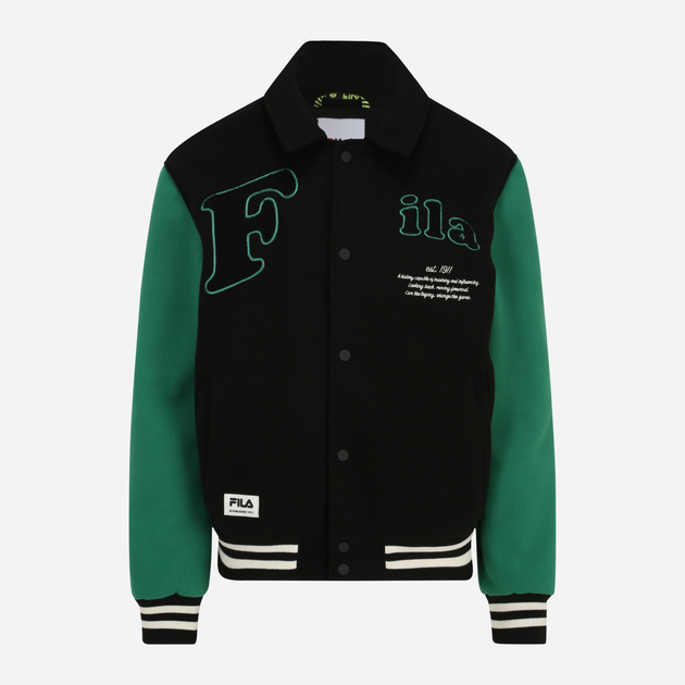 Бомбер чоловічий Fila FAM0558 83297 2XL Чорний/Зелений (4064556498403) - зображення 5