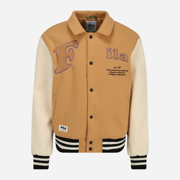 Бомбер чоловічий Fila FAM0558-73060 XS Бежевий/Пісочний (4064556498397) - зображення 5