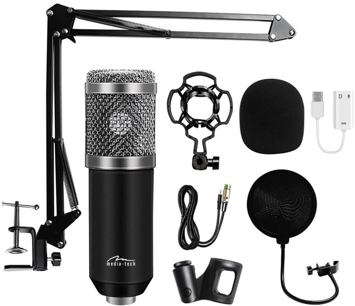 Мікрофон Media-Tech Професійний набір XLR USB Silver (5906453180595) - зображення 4