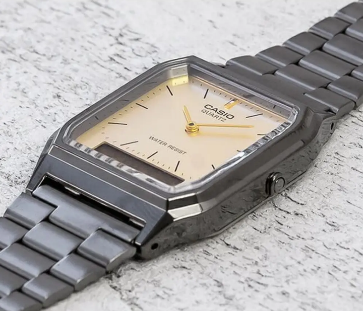 Наручний годинник Casio AQ-230GG-9A Срібло\золотистий екран Нержавіюча сталь - зображення 5