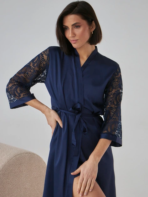 Халат женский BARWA garments 0337 S Темно-синий (2110003371415) - изображение 11