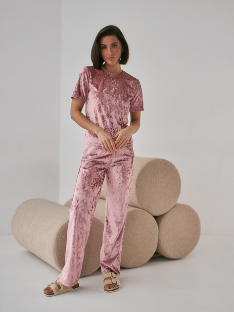 Акція на Піжама (футболка + штани) жіноча BARWA garments 0292/280 L Темно-рожева від Rozetka