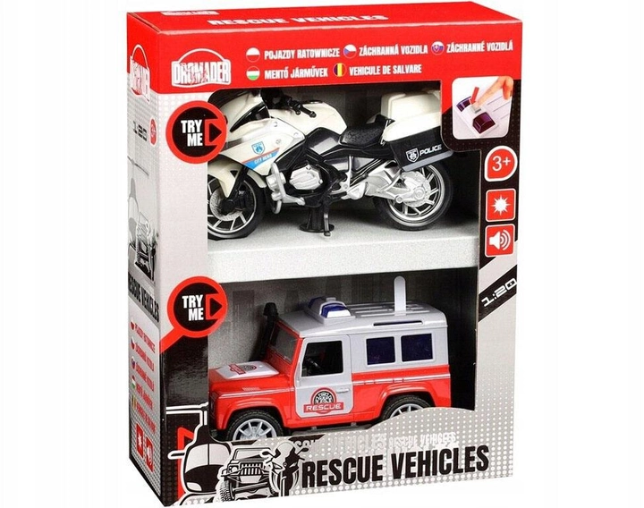 Набір рятувальних машин Dromader Rescue Vehicle Police (6900312893953) - зображення 2