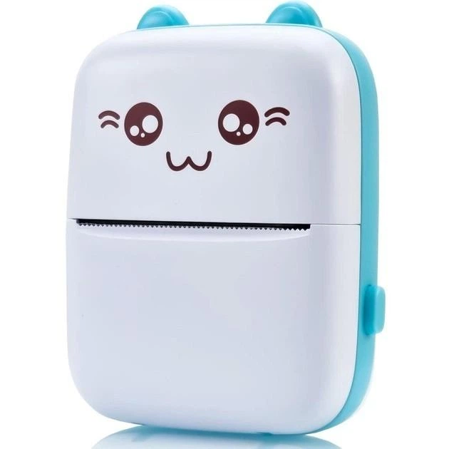Мини принтер Bluetooth BT Portable Mini Printer Бирюзовый